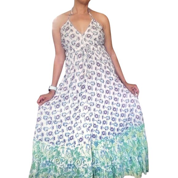 ROBERTA ROLLER RABBIT Venezia boho floral long maxi halter dress multi Sz XS NEW - Picture 7 of 7